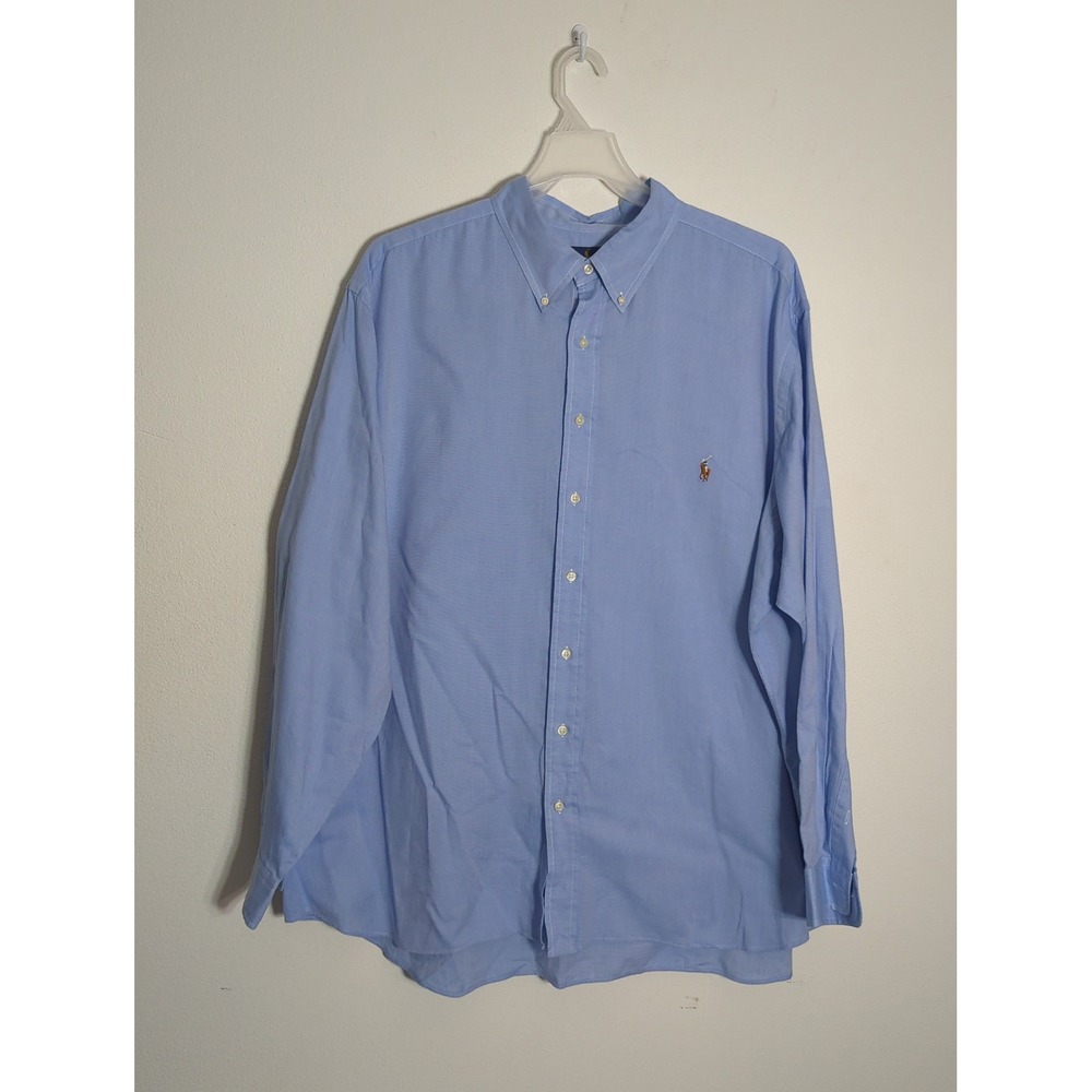 Polo Ralph Lauren Mens 3XB Light Blue Chambray Oxford Button Down Shirt Big Tall